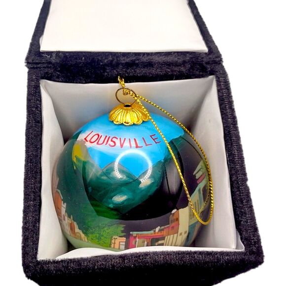 Vintage Louisville Reverse Painted Blown Glass Ball Ornament Art Studio Company - Picture 6 of 16